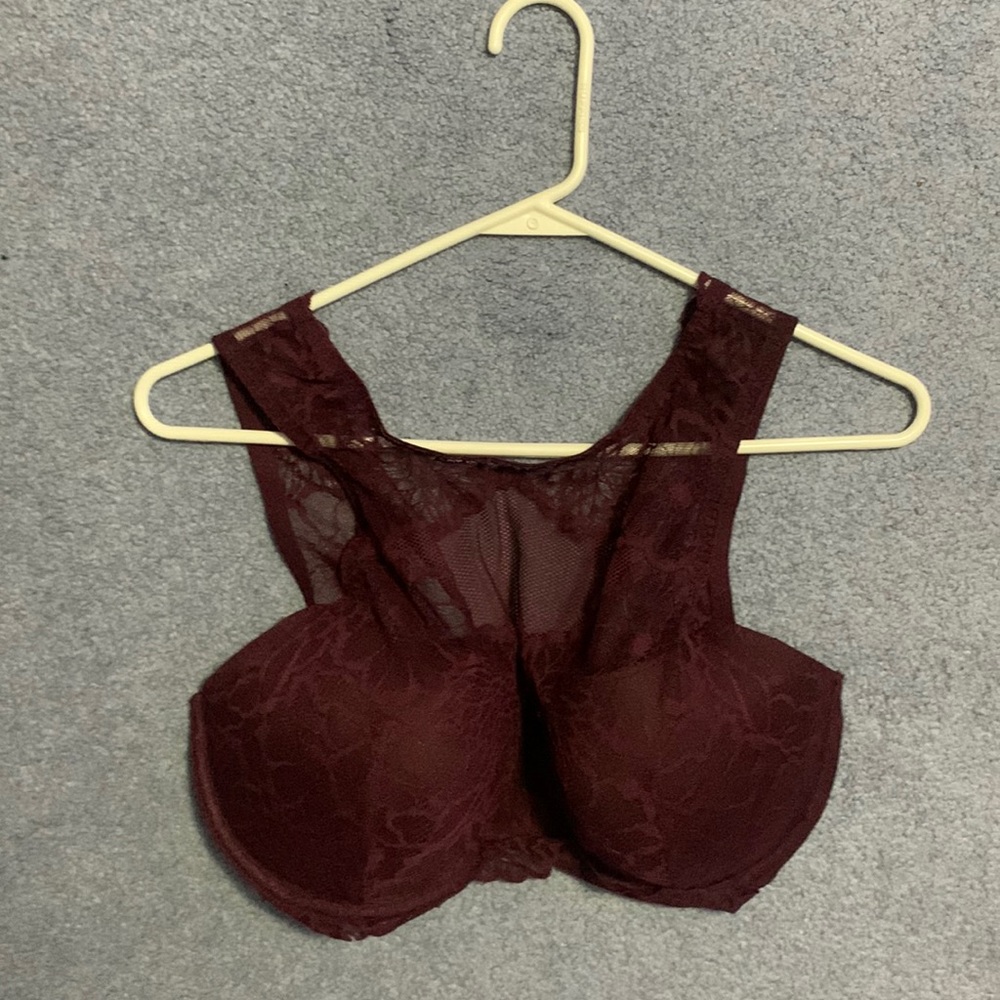 PINK Maroon High Rise Bralette Size L/DD